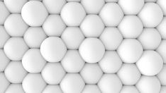 many white balls are arranged in the shape of hexagons on a white background