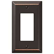 an image of a single gang light switch cover in dark bronze finish with a white background