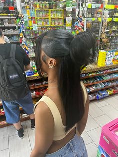 Pretty Braided Hairstyles, Hair Ponytail Styles, Ponytail Styles, Hair Weave, Hairstyles For School, Black Girls Hairstyles