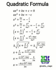 the quadtictic formula is written in two different languages