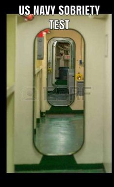 an image of a mirror with the words us navy sobbiety test on it