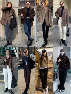 Style Trousers Casual, Korean Work Clothes, Korean Chic Style, Korean Ootd Winter, Autumn Ootd Korean, Korean Girl Outfits Street Style, Winter Outfits Korean Street Style, Winter Ootd Korean