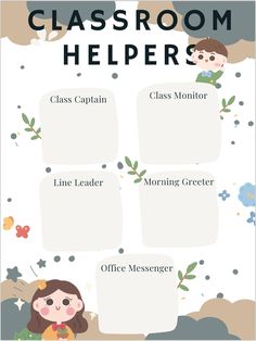 the classroom helper poster is shown