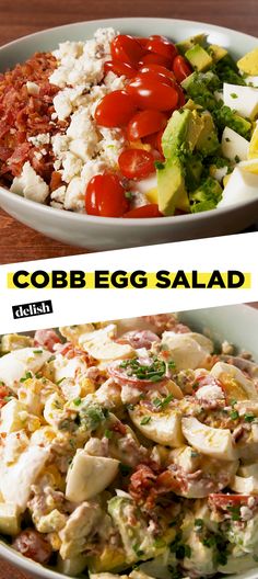 two pictures show different types of salads and what they mean to be made in them