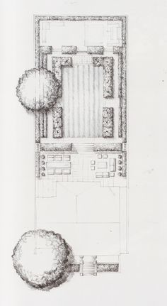 an architectural drawing of a garden