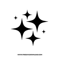 three black and white stars are shown in the shape of an abstract design on a white background