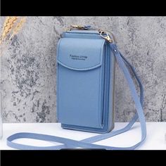 New! Fashion “Uyhm” Shoulder Bag, Solid Blue Color Crossbody Bag, Multifunctional Zipper Purse. Measure Approx. 7.5”H X 4.4”W X 1.8”D. Material: Faux Leather. Blue Large Capacity Crossbody Phone Bag, Large Capacity Blue Crossbody Phone Bag, Blue Shoulder Phone Bag For On-the-go, Blue Shoulder Bag For Mobile Phone On-the-go, Blue Phone Bag With Cell Phone Pocket For On-the-go, Blue Shoulder Bag With Cell Phone Pocket For On-the-go, Portable Light Blue Pouch Bag, Blue Pouch Bag For Mobile Phone, Blue Rectangular Phone Bag With Removable Pouch