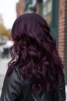 Mauve Purple Hair, Dark Color Hair Dye, Dark Hair Dye Colors, Purple Maroon Hair, Burgundy Hair Plum, Purple Fall Hair, Purplish Red Hair, Burgandy Hair Color, Deep Plum Hair Color