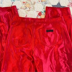 Rare Vintage Tight End Nylon Hot Pants -Brand: Tight End -No Size But Probably Fits A Size Small Or Medium Best -Circa 70’s Or 80’s -High Waisted Disco Pants Fitted Red Leggings For Night Out, Tight Red Elastane Bottoms, Chic Red Fitted Leggings, Red Tight Workout Bottoms, Red Full Length Leggings For Party, Red Full-length Leggings For Party, Tight Red Workout Pants, 70s Hot Pants, Red Stretch Mini-length Bottoms