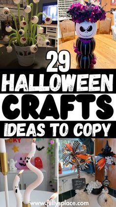 halloween crafts, halloween craft ideas, diy halloween crafts, diy halloween projects, halloween home decor Diy Halloween Desk Decorations, Halloween Crafts To Do With Kids, How To Make Halloween Decorations, Easy Halloween Crafts For Adults, Diy Halloween Lights, Diy Halloween Decorations For Inside, Homeade Halloween Costumes, Halloween Home Decor Diy, Cute Halloween Crafts