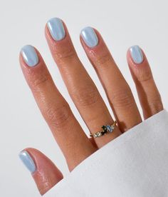 Dip Nails Pastel, Blue Jelly Nails Short, Nail Color Trends 2024, Short Nails Summer 2024, Short Nail Designs Summer 2024, Nail Trends Winter, Summery Nails, Casual Nails, Cute Gel Nails