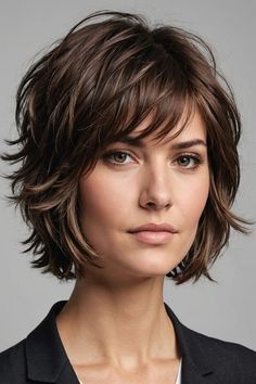 Elevate your style with these edgy and effortless shaggy bob haircuts. Discover the perfect length, texture, and layers to suit your unique face shape. Click to see all 21 looks! Short Wavy Haircuts With Bangs, Textured Bob With Bangs, Shaggy Bob With Bangs, Shaggy Bobs, Corte Shaggy, Shaggy Cut, Messy Bob Haircut