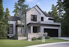 this is an artist's rendering of a two - story house