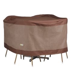 an outdoor table and chair cover with wheels