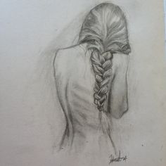 a drawing of a woman's head with a braid in her hair