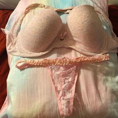 Set Bra Worn A Few Times Underwear Never Worn ( That’s Gross) Pink Bra Set, Cheap Pink Full Cup Intimates, Pink Bra And Under Set, Pink Partially Lined Lace Bra, Luxury Pink Bra-friendly Intimates, Wedding Night Lingerie, Bra And Panty Sets, Wedding Night, Relationship Tips