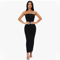 Floerns Women's Sleeveless Tube Top Sexy Strapless Bodycon Maxi Club Dress Size S New With Tags! Black Fabric Has Slight Stretch Features: Strapless, Sleeveless, Split Back, Bodycon, Maxi Tube Dress Suitable For Any Occasions Such As Travel, Outting, Vacation, Beach, Picnics, Weekend Stretch Sleeveless Tube Top For Evening, Stretch Tube Top For Evening, Black Strapless Stretch Bodycon Dress, Black Backless Tube Top For Club, Black Strapless Bandeau Dress For Club, Black Stretch Bandeau Bodycon Dress, Elegant Backless Tube Top For Club, Black Sleeveless Tube Top For Night Out, Black Bodycon Tube Top For Date Night