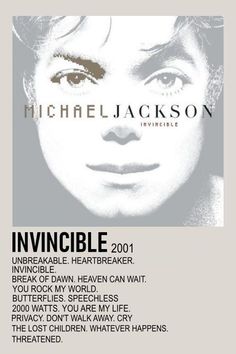 the poster for michael jackson's upcoming album, invincible