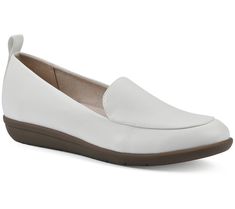 Capture vibrant bohemian style with the laidback personality of this moccasin-inspired loafer amped up with a chunky lug sole. From Cliffs by White Mountain. Cushioned Slip-on Loafers For Walking, Spring Medium Width Low-top Loafers, Comfortable Loafers With Cushioned Footbed, Medium Width, White Sole Textured Slip-on Loafers, Medium Width Synthetic Slip-on Loafers, White Mountain Shoes, White Mountain, Lug Sole, Moccasins