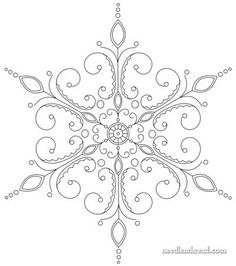 a snowflake that has been drawn in the shape of an ornament