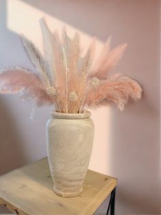 Blush Barbie Girl Arrangement with Vase-Pampas B Pink And White Pampas Decor, Redecorate Room, Apartment Finds, Big Vase, Pink Pampas, White Pampas, Aesthetic Apartment, Dream Apartment Decor, Feather Decor