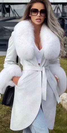 Leather Jacket With Fur Collar, Leather Jacket With Fur, Jacket With Fur Collar, Elegant Outfit Classy, Jacket With Fur, Coat With Belt, Fur Leather Jacket, Real Fur Coat, Stylish Coat