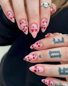 Short Stiletto Nails, Stiletto Nail Designs, Cherry Nail Art, Stiletto Nails Short, Short Stiletto, Velvet Nails, Cherry Nails, Nail Designs Valentines, Stiletto Nails Designs