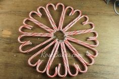 candy canes arranged in the shape of a flower