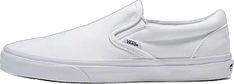 White Classic Slip-on Sneakers With Round Toe, Casual White Slip-ons For Streetwear, Classic Slip-on Canvas Shoes With Rubber Sole, Classic Vans Slip-ons, Classic Vans Slip-on Sneakers, Classic Vans Low-top Slip-on Sneakers, Classic Vans Slip-on Low-top Sneakers, Casual Vans Slip-ons With Vulcanized Sole, Vans Classic Slip-on Sneakers With Vulcanized Sole