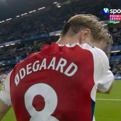 the back of a soccer player's jersey at a sporting event