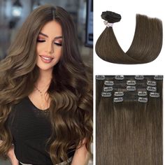 PRICES MAY VARY. Material and style: 100% real human hair. Honsoo hair extensions can be straightened, curled, dyed, and styled as you like. Quantity: Honsoo hair extensions can increase the thickness and length of your hair. Honsoo hair extensions are only 70g, so the longer the thinner. For 70g 18inch items, if you want to achieve the perfect effect, it is recommended to increase the thickness by 1-2 packs, and increase the length by 2-3 packs. Quality: Honsoo hair extensions are smooth and so Hair Extensions Color, Brown Hair Extensions, Hair Extension Brands, Color Extensions, Natural Hair Extensions, Real Human Hair Extensions, Human Hair Clip Ins, Hair Gift, Hair Shedding