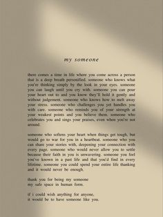 an image of someone's book page with the words, my someone on it