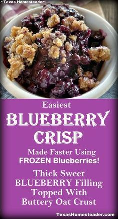 blueberry crisp made faster using frozen blueberries