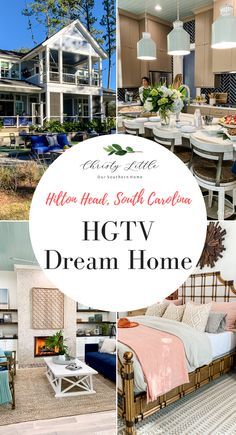 a collage of photos with the words hgtv dream home written in white