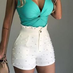 Women Slim Sexy Fashion Beaded Shorts sold by girl clothing on Storenvy Frill Shorts, Shorts Fashion, Zipper Shorts, Trench Coats Women, Pant Style, Womens Clothing Stores, Color Shorts, Streetwear Women, High Waisted Shorts