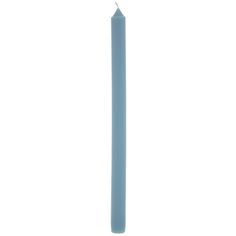 a single blue candle on a white background