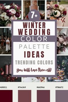 wedding color palettes with the words, 7 winter wedding color palette ideas trending colors you will love them all