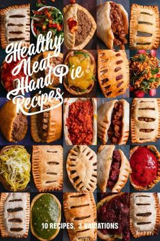 the cover of healthy meals and pies by various types of pies, including one with