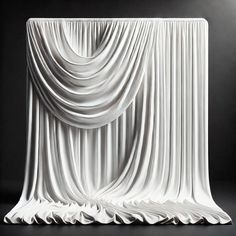 an image of a white curtain that looks like it has been draped in the wind