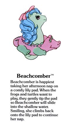 an image of a book page with the words beachcomber and unicorn on it