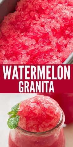 refreshing watermelon granita Watermelon Granita, Granita Recipes, No Bake Summer Desserts, Frozen Drink, Frozen Watermelon, Summertime Recipes, Frozen Fruit, Frozen Drinks