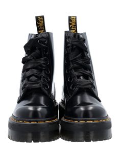 Molly Platform Lace-Up Boots from Dr. Martens Leather Doc Martens, Hogan Shoes, Doc Martens Boots, Red Valentino Shoes, Expensive Handbags, 2025 Fashion, Prada Shoes, Card Holder Leather, Leather Cover