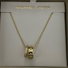 Nwt. Nib Michael Kors Necklace, Michael Kors Jewelry, Womens Jewelry Necklace, Beautiful Jewelry, Barrel, Michael Kors, Jewelry Necklaces, Necklaces, Women Jewelry