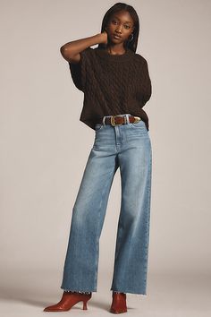 Find PAIGE Anessa High-rise Wide-leg Jeans on Editorialist. Denim, decoded: We're digging denim in every corner of our closet. The Anessa by PAGE is a wide-leg pair that provides a refreshing, seasonal update to your wardrobe. With a relaxed fit and cropped hem, these high-rise jeans make the perfect weekend staple. Anessa High-Rise Wide-Leg Jeans by PAIGE in Blue, Women's, Size: 23, Polyester/Cotton/Elastane Rock Jeans, Outfit Mood Board, Clothing Needs, Cropped Wide Leg Jeans, High Rise Wide Leg Jeans, High Waisted Swim, Timeless Wardrobe Staples, Midi Ruffle Dress, Jean Trends