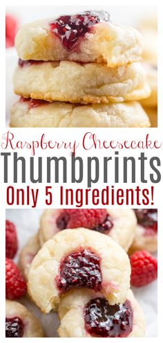 raspberry cheesecake thumbprints are the only 5 ingredients you need to make these