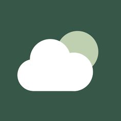 two white clouds on a green background with the same color as the image above them