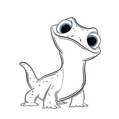 a cartoon lizard with big blue eyes