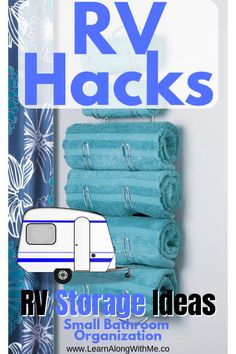 Rv Bathroom Towel Storage, Travel Trailer Bathroom Organization, Rv Small Bathroom Ideas, Rv Bathroom Organization Ideas, Rv Bathroom Towel Storage Ideas, Rv Bathroom Organization, Rv Redecorating Ideas, Camper Towel Storage, Rv Organization Ideas 5th Wheels