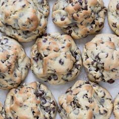 chocolate chip cookies on a baking sheet ready to be eaten