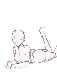 a drawing of a person laying on the ground with their feet up and one arm in the air